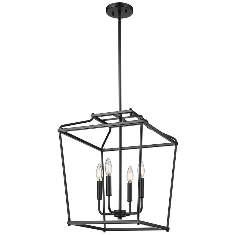 Image 1 Nellita 16" Wide 4-Light Pendant in Matte Black