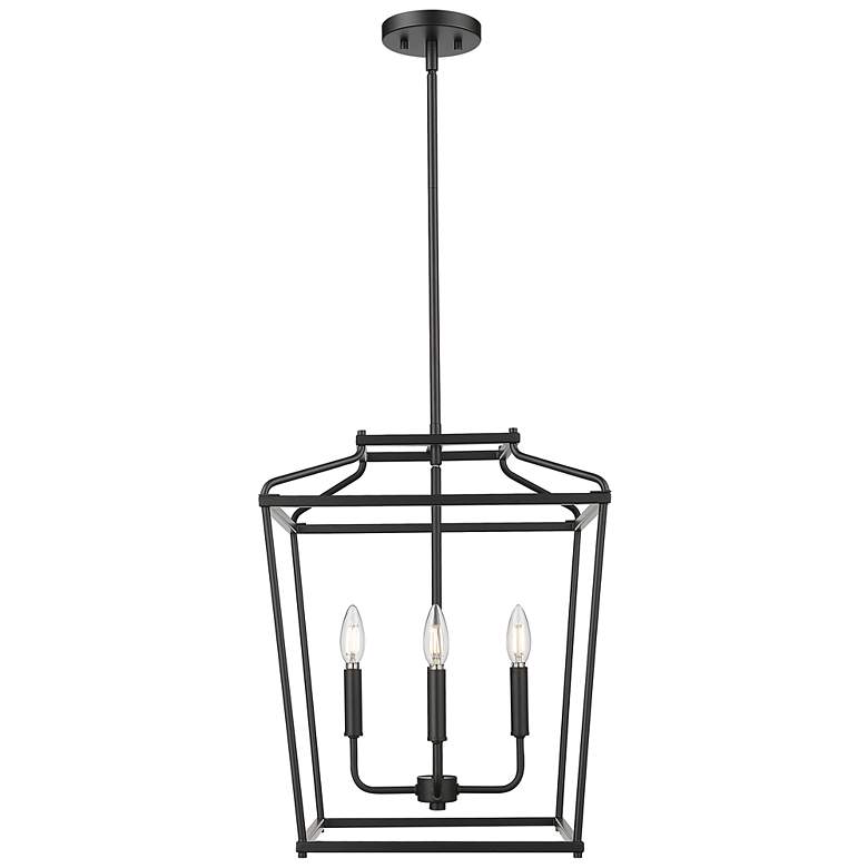 Image 2 Nellita 16" Wide 4-Light Pendant in Matte Black more views