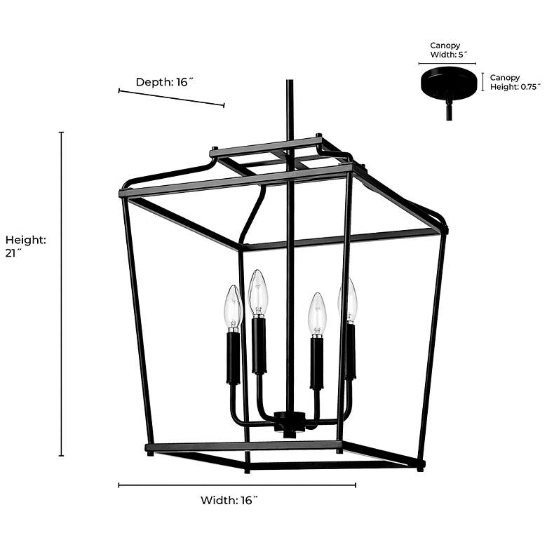 Image 7 Nellita 16" Wide 4-Light Pendant in Matte Black more views