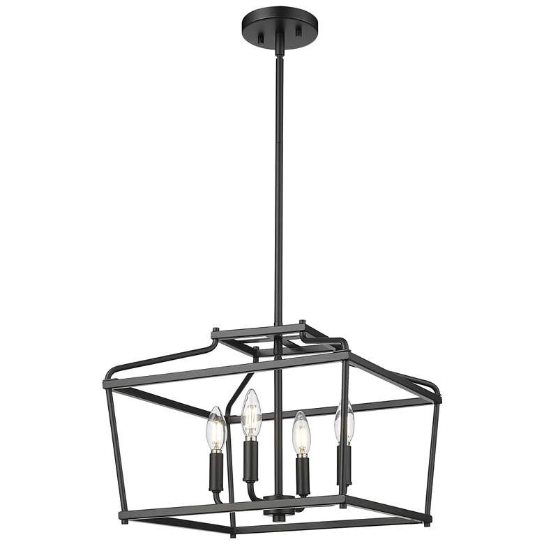 Image 1 Nellita 16" Wide 4-Light Pendant in Matte Black