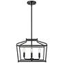 2_Nellita 16" Wide 4-Light Pendant in Matte Black more views