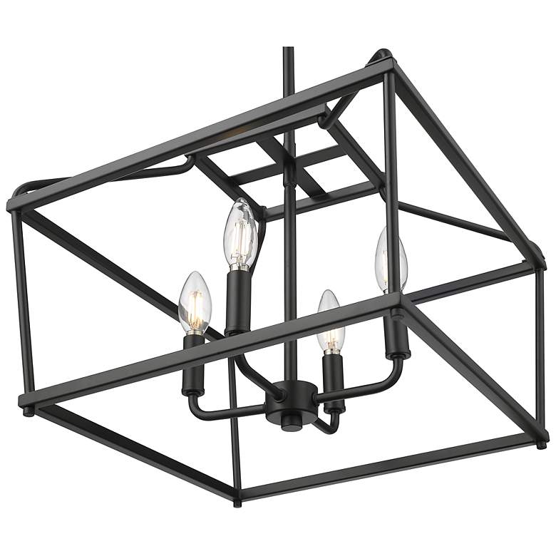 Image 3 Nellita 16" Wide 4-Light Pendant in Matte Black more views