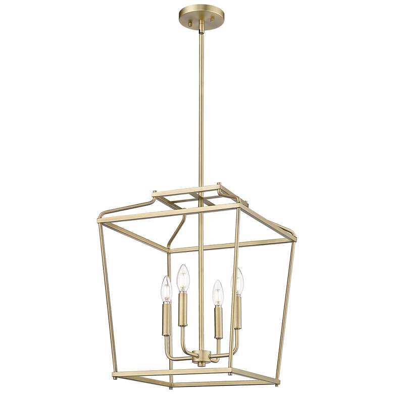 Image 1 Nellita 16" Wide 4-Light Pendant in Vintage Brass