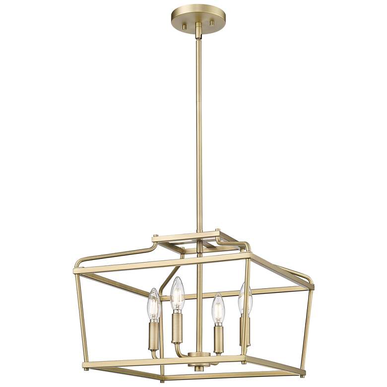 Image 1 Nellita 16" Wide 4-Light Pendant in Vintage Brass