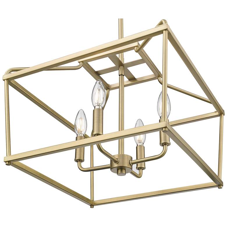 Image 3 Nellita 16" Wide 4-Light Pendant in Vintage Brass more views