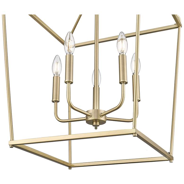 Image 3 Nellita 18" Wide 5-Light Pendant in Vintage Brass more views