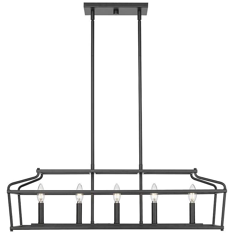 Image 2 Nellita 34" Wide 5-Light Island in Matte Black more views