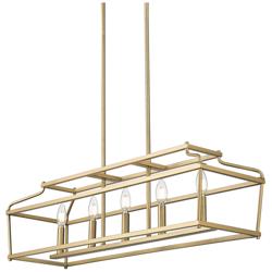 Nellita 34" Wide 5-Light Island in Vintage Brass