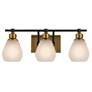 1_Nelson 21.65" Wide 3-Light Brass Bathroom Vanity With Clear Glass Shad