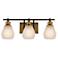 Nelson 21.65" Wide 3-Light Brass Bathroom Vanity With Clear Glass Shad