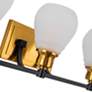 2_Nelson 21.65" Wide 3-Light Brass Bathroom Vanity With Clear Glass Shad more views