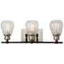 Nelson 21 3/4"W Black and Brushed Nickel 3-Light Bath Light