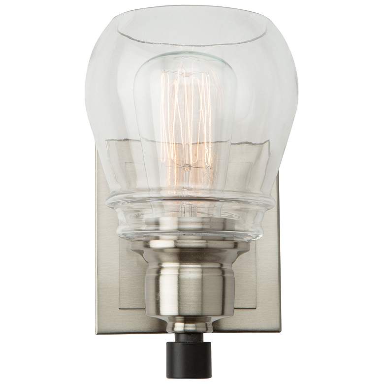 Image 1 Nelson 28.75" High Black And Brushed Nickel Bathroom Sconce