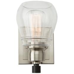 Nelson 28.75" High Black And Brushed Nickel Bathroom Sconce