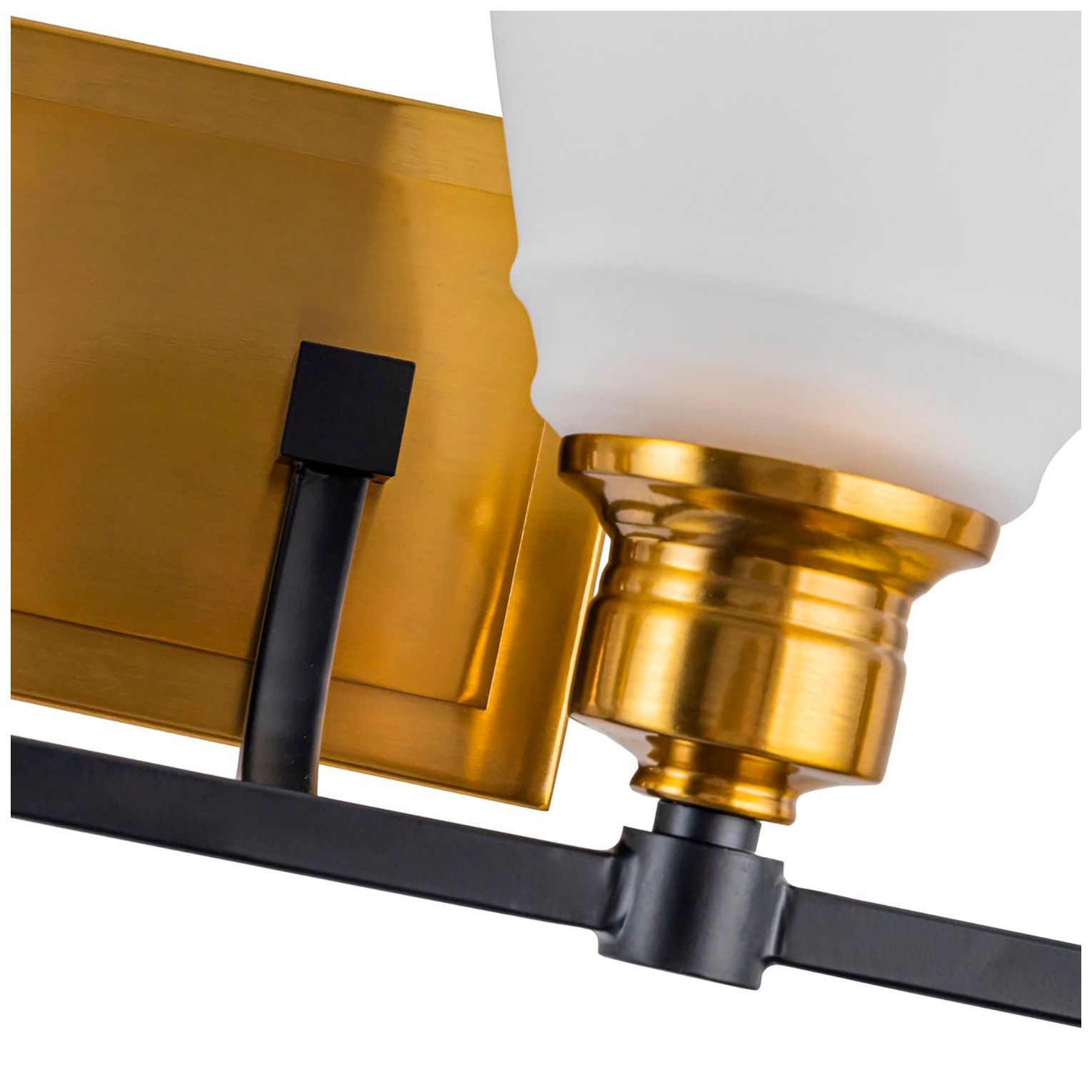 Image 2 Nelson 31.02" Wide 4-Light Brass Bathroom Vanity With Clear Glass Shad more views