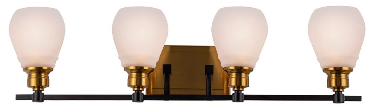 Image 3 Nelson 31.02" Wide 4-Light Brass Bathroom Vanity With Clear Glass Shad more views