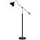 Nelson Antique Brass and Matte Black Adjustable Floor Lamp