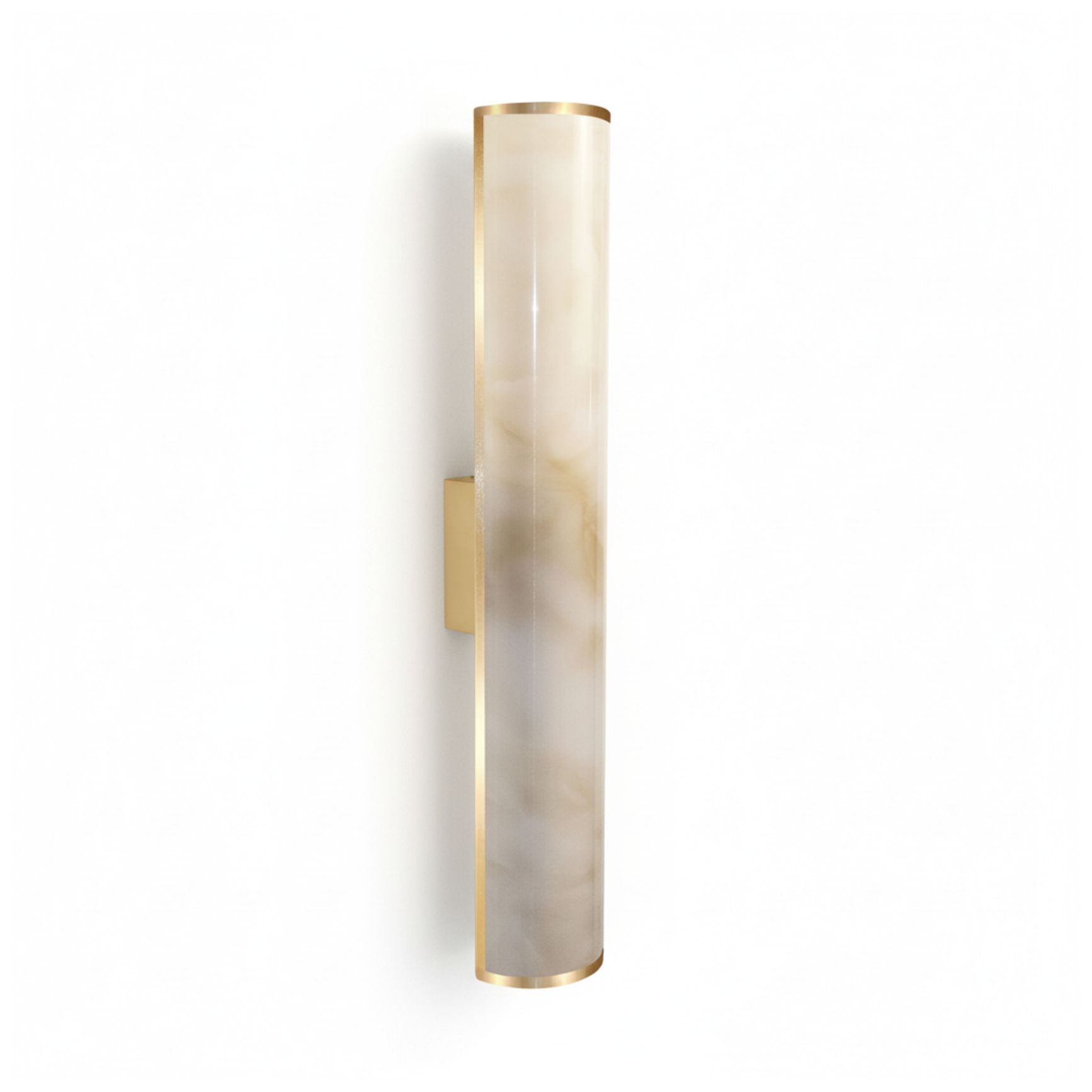 Image 2 Nena 26" High Faux Alabaster, Aged Brass LED Wall Sconce more views