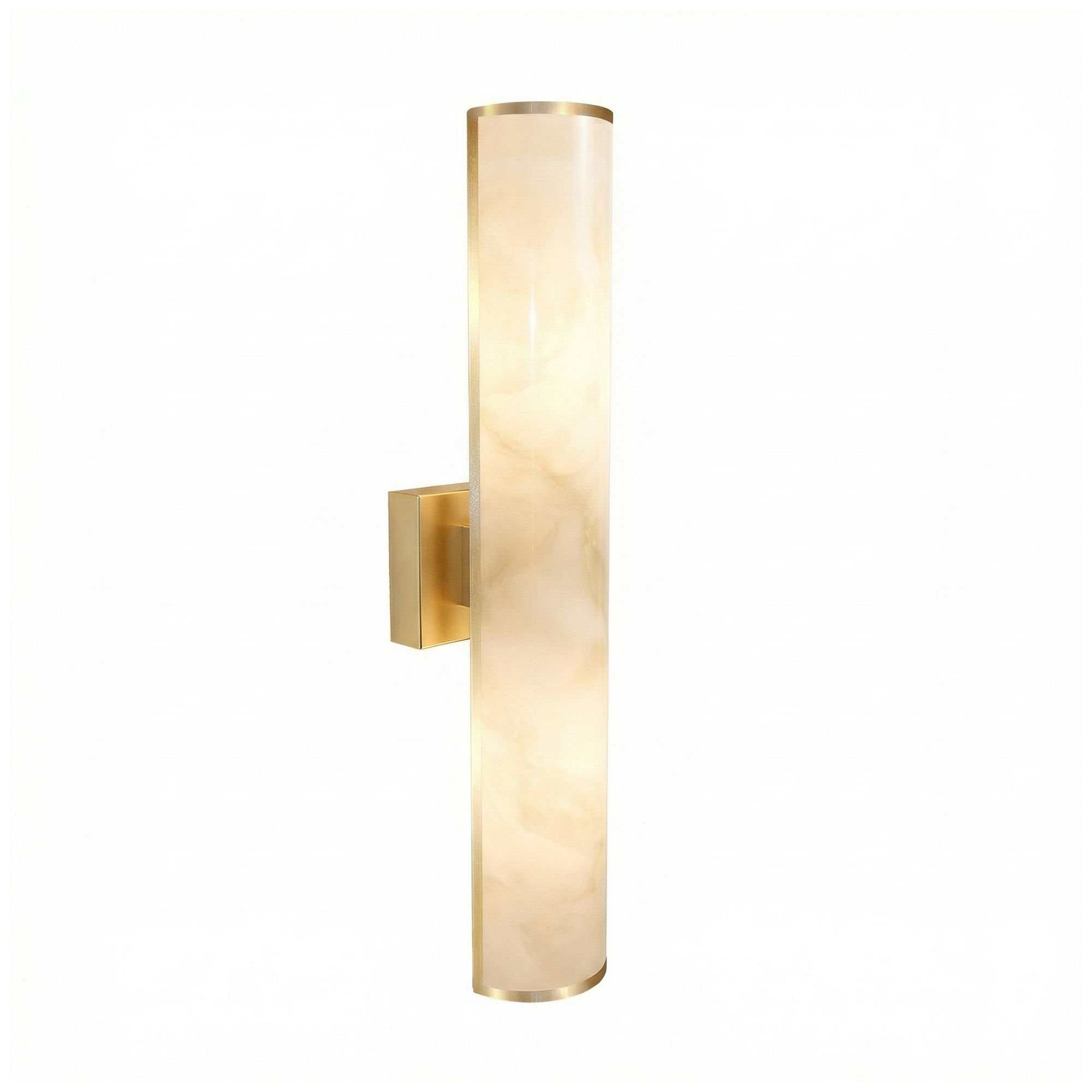 Image 3 Nena 26" High Faux Alabaster, Aged Brass LED Wall Sconce more views