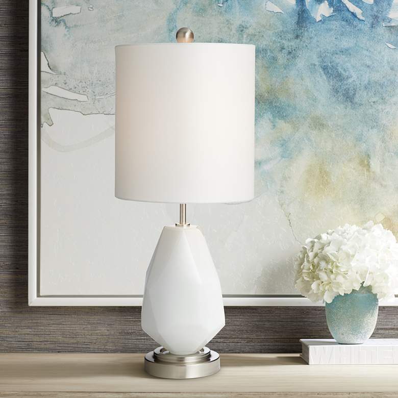 Image 1 Nendra White Modern Geometric Table Lamp