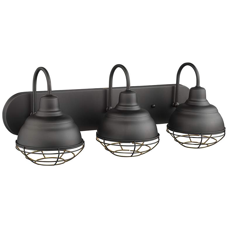 Image 1 Neo 24 1/2" Wide Matte Black 3-Light Vanity Bath Light