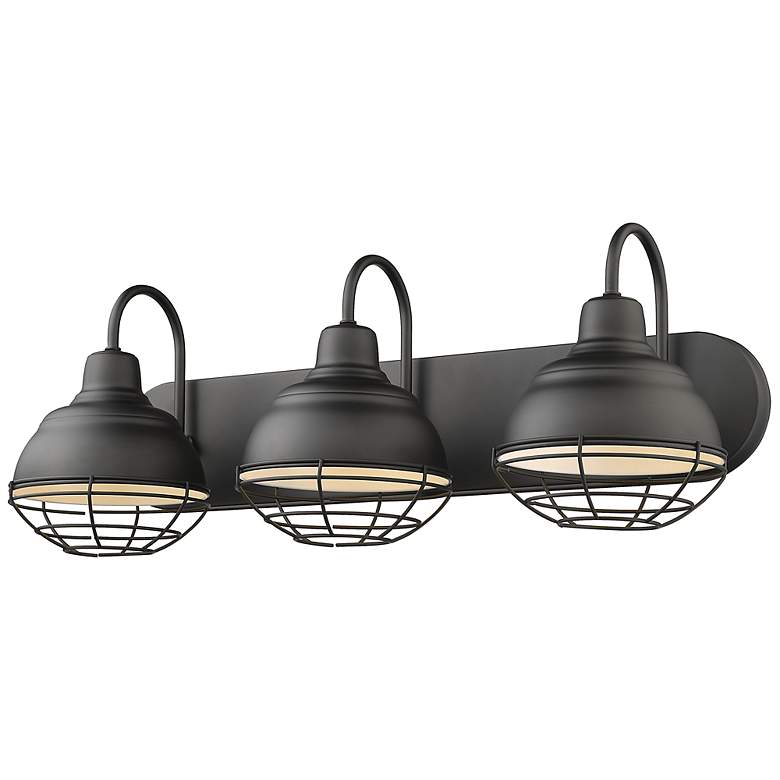Image 3 Neo 24 1/2" Wide Matte Black 3-Light Vanity Bath Light more views