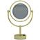 Neo Brushed Brass LED Lighted Makeup Freestanding Mirror