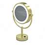 3_Neo Brushed Brass LED Lighted Makeup Freestanding Mirror more views