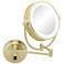 Neo Brushed Brass LED Lighted Round Makeup Wall Mirror