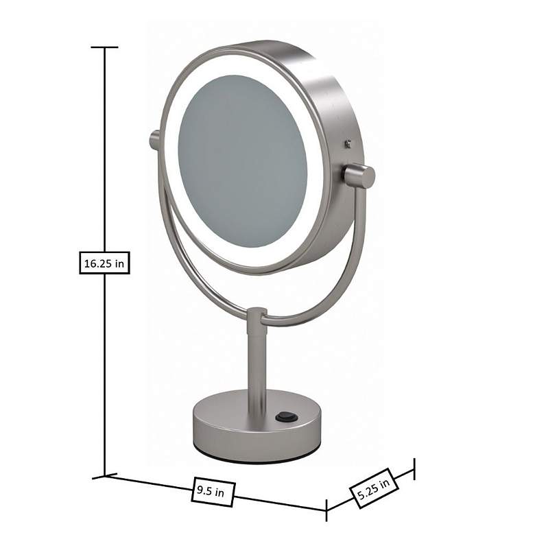 Image 7 Neo Brushed Nickel LED Lighted Makeup Freestanding Mirror more views