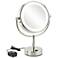 Neo Chrome 5X Magnified LED Lighted Stand Makeup Mirror