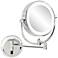 Neo Chrome LED Lighted Magnified Round Makeup Wall Mirror