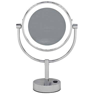 Neo Chrome LED Lighted Makeup Freestanding Mirror