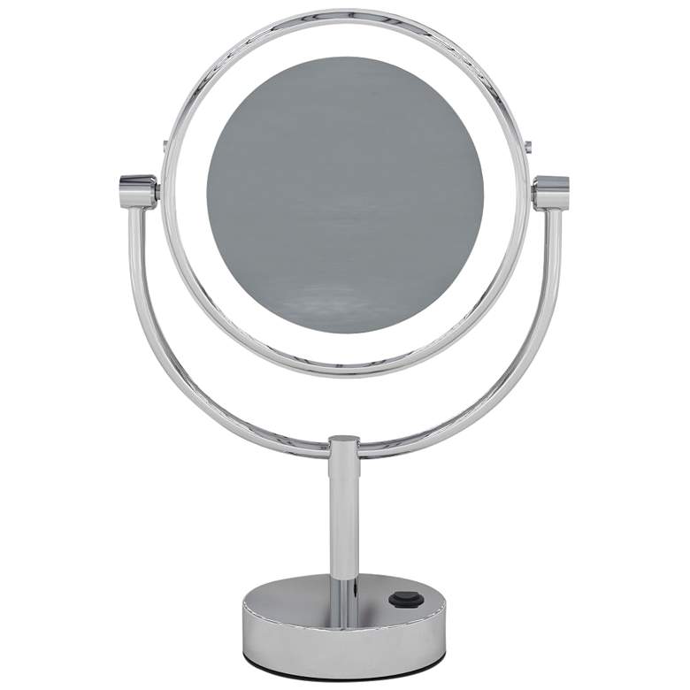 Image 1 Neo Chrome LED Lighted Makeup Freestanding Mirror