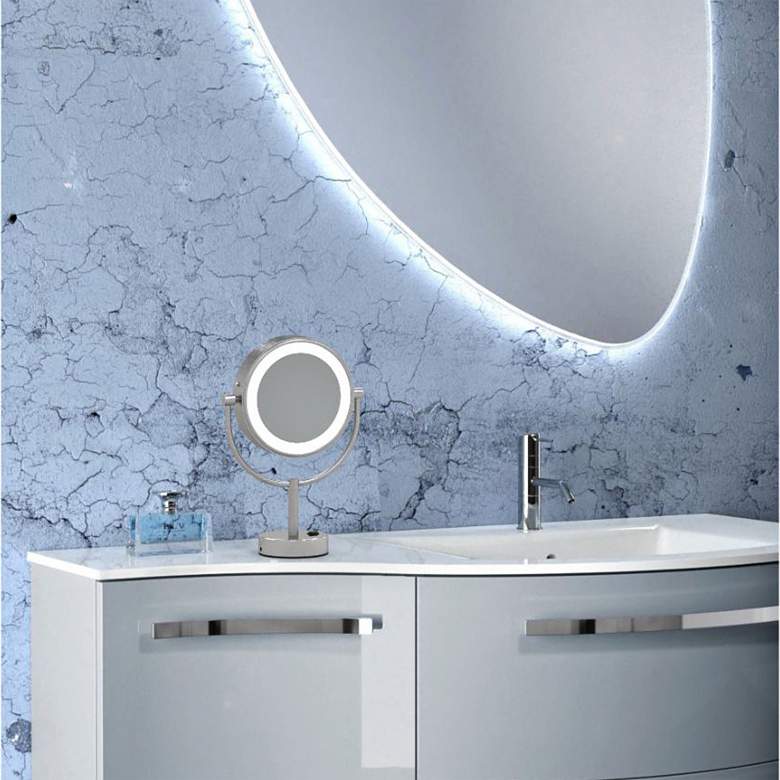 Image 4 Neo Chrome LED Lighted Makeup Freestanding Mirror more views