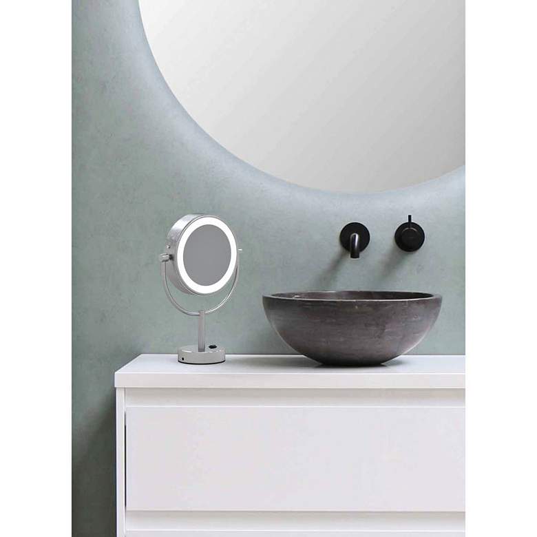 Image 5 Neo Chrome LED Lighted Makeup Freestanding Mirror more views