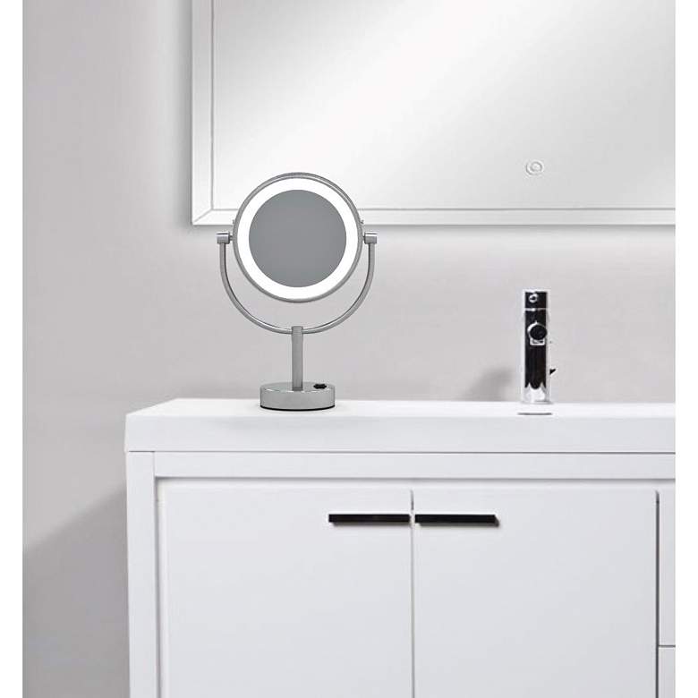 Image 6 Neo Chrome LED Lighted Makeup Freestanding Mirror more views