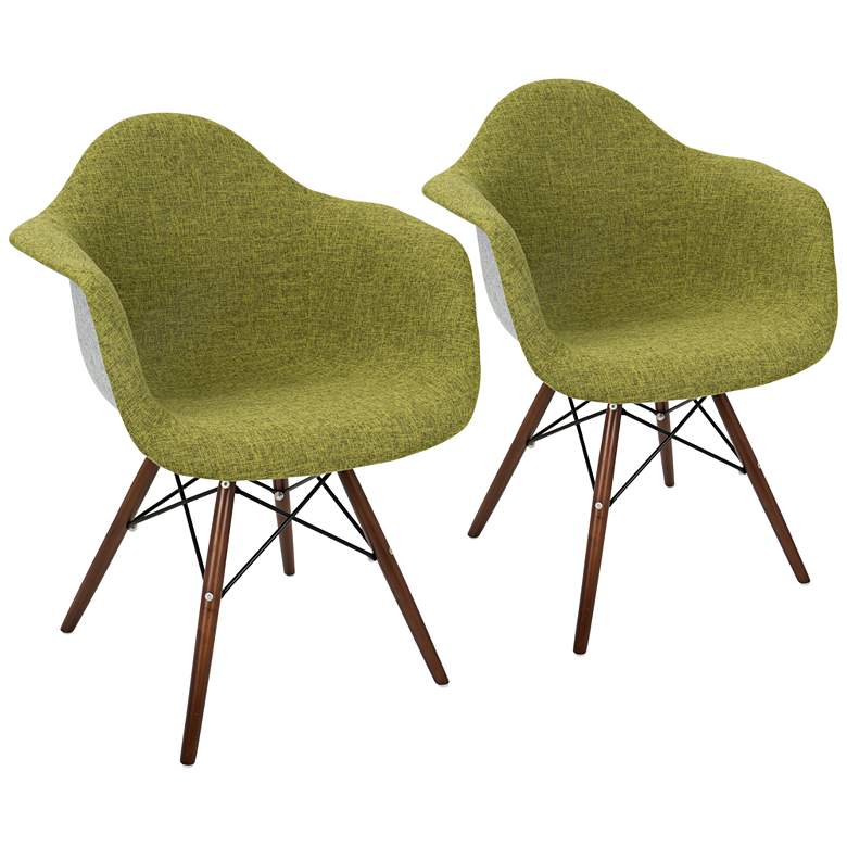 Image 1 Neo Flair Duo Green and Gray Fabric Dining Chair Set of 2