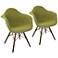 Neo Flair Duo Green and Gray Fabric Dining Chair Set of 2