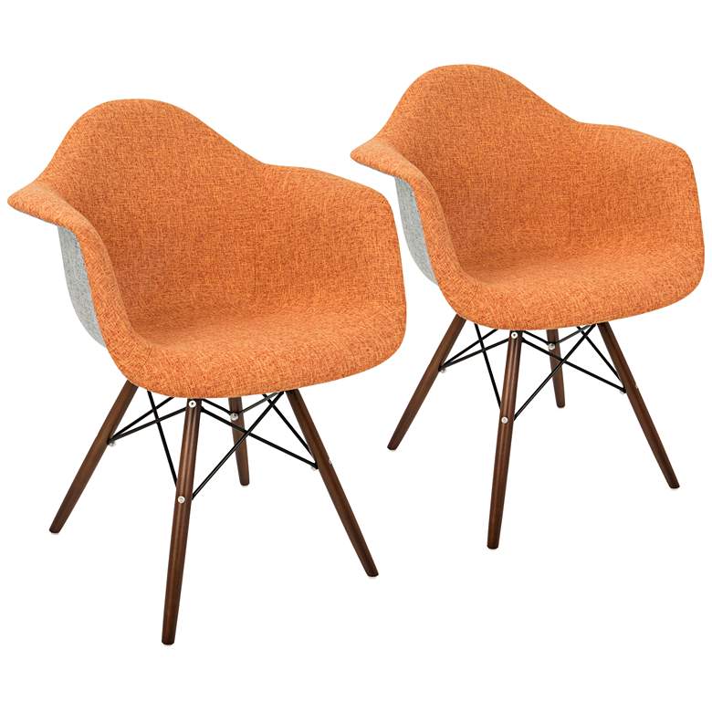 Image 1 Neo Flair Duo Orange and Gray Fabric Dining Chair Set of 2