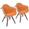 Neo Flair Duo Orange and Gray Fabric Dining Chair Set of 2