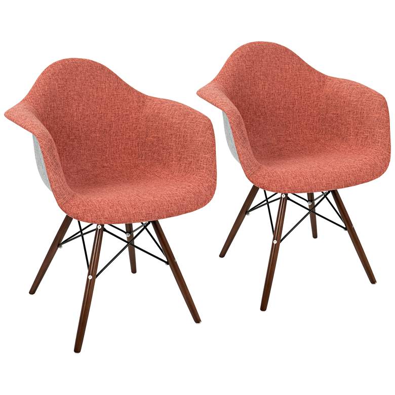 Image 1 Neo Flair Duo Red and Gray Fabric Dining Chair Set of 2