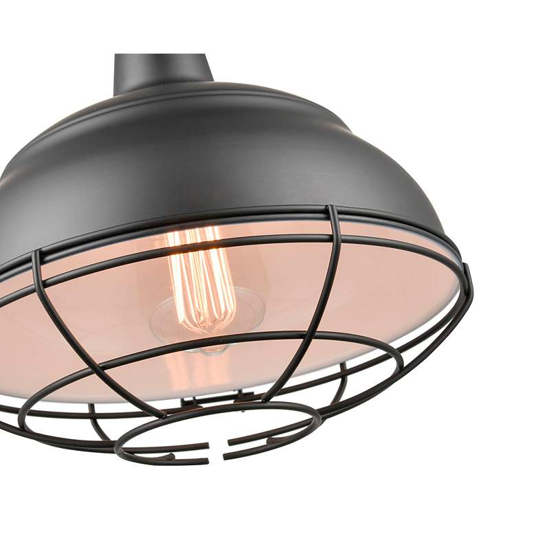 Image 3 Neo-Industrial 10 1/2" Wide Matte Black Mini Pendant more views