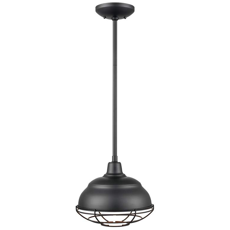 Image 5 Neo-Industrial 10 1/2" Wide Matte Black Mini Pendant more views