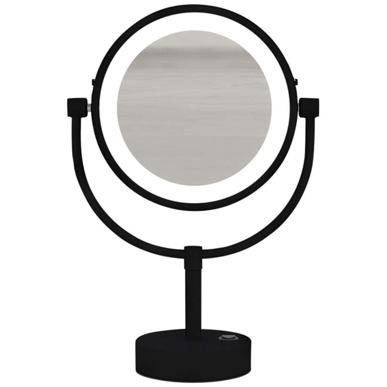 Image 1 Neo Matte Black LED Lighted Makeup Freestanding Mirror