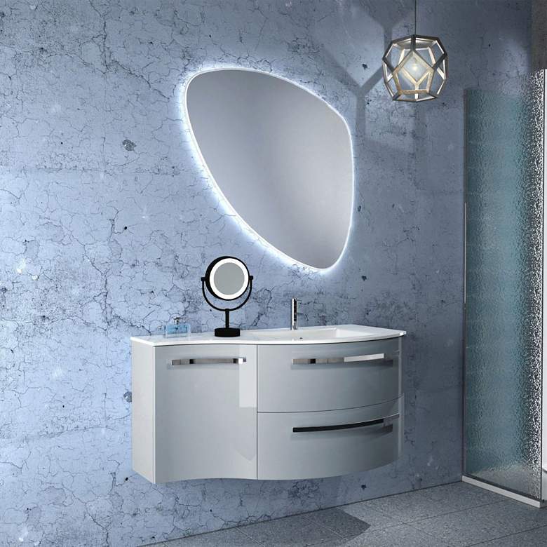 Image 4 Neo Matte Black LED Lighted Makeup Freestanding Mirror more views