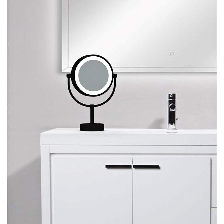 Image 6 Neo Matte Black LED Lighted Makeup Freestanding Mirror more views