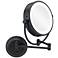 Neo Matte Black LED Lighted Round Makeup Wall Mirror