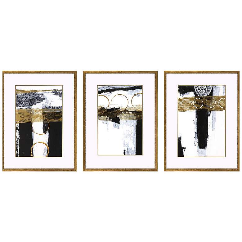 Image 1 Neo Moderne II 19"W x 25"H Framed Art Set of 3