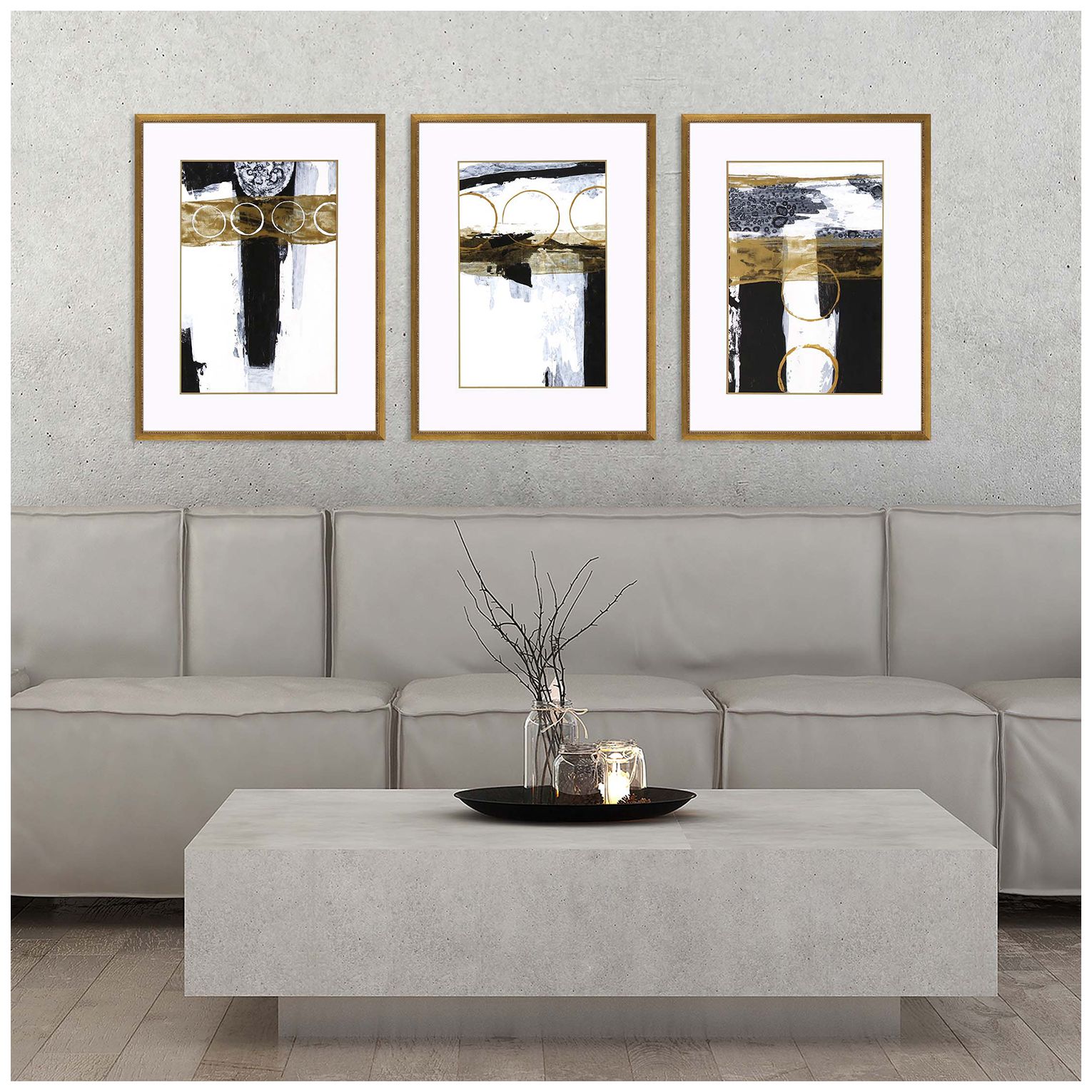 Image 4 Neo Moderne II 19"W x 25"H Framed Art Set of 3 more views